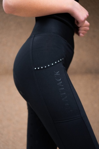 JD ATTACK Legginsy jeździeckie CECILE 2.0 CRYSTAL CZARNE L