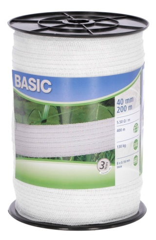 KERBL Taśma ogrodzeniowa BASIC 200mx40mm BIAŁA