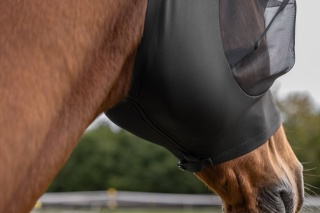 COVALLIERO Maska przeciwowadowa dla konia FINOSTRETCH ZIPPER CZARNY COB